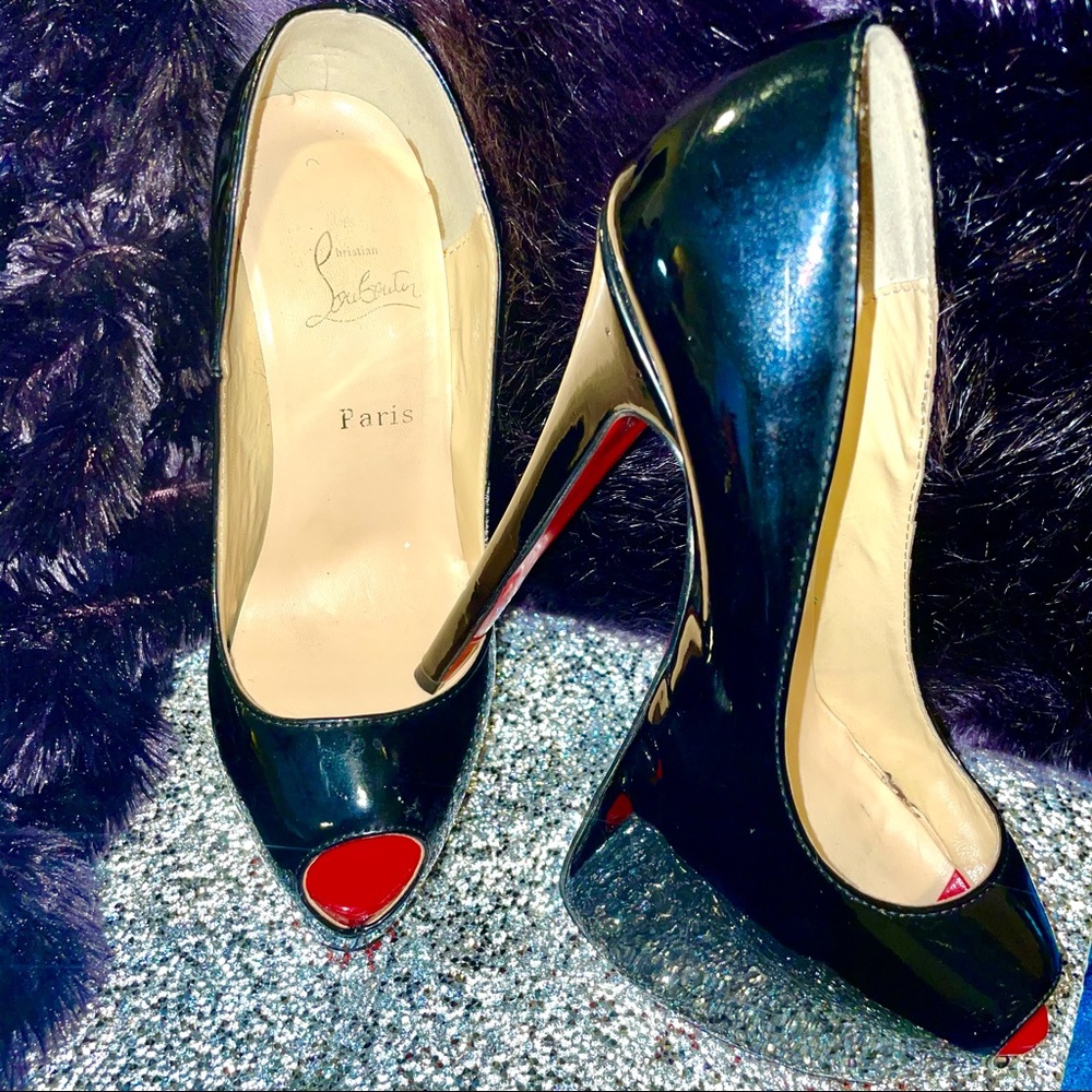 Louboutin  Patent Leather Highness Peep Toe